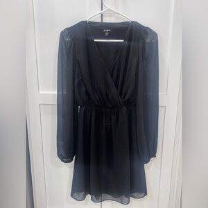 Express Sheer Black Long Sleeve Dress